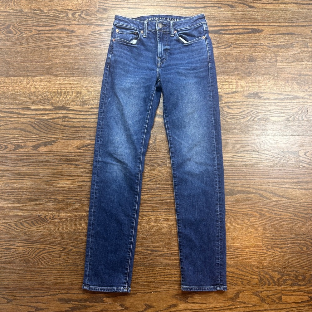 American Eagle Airflex+ Slim Straight Jeans Mens 28x32 Blue Medium Wash Stretch